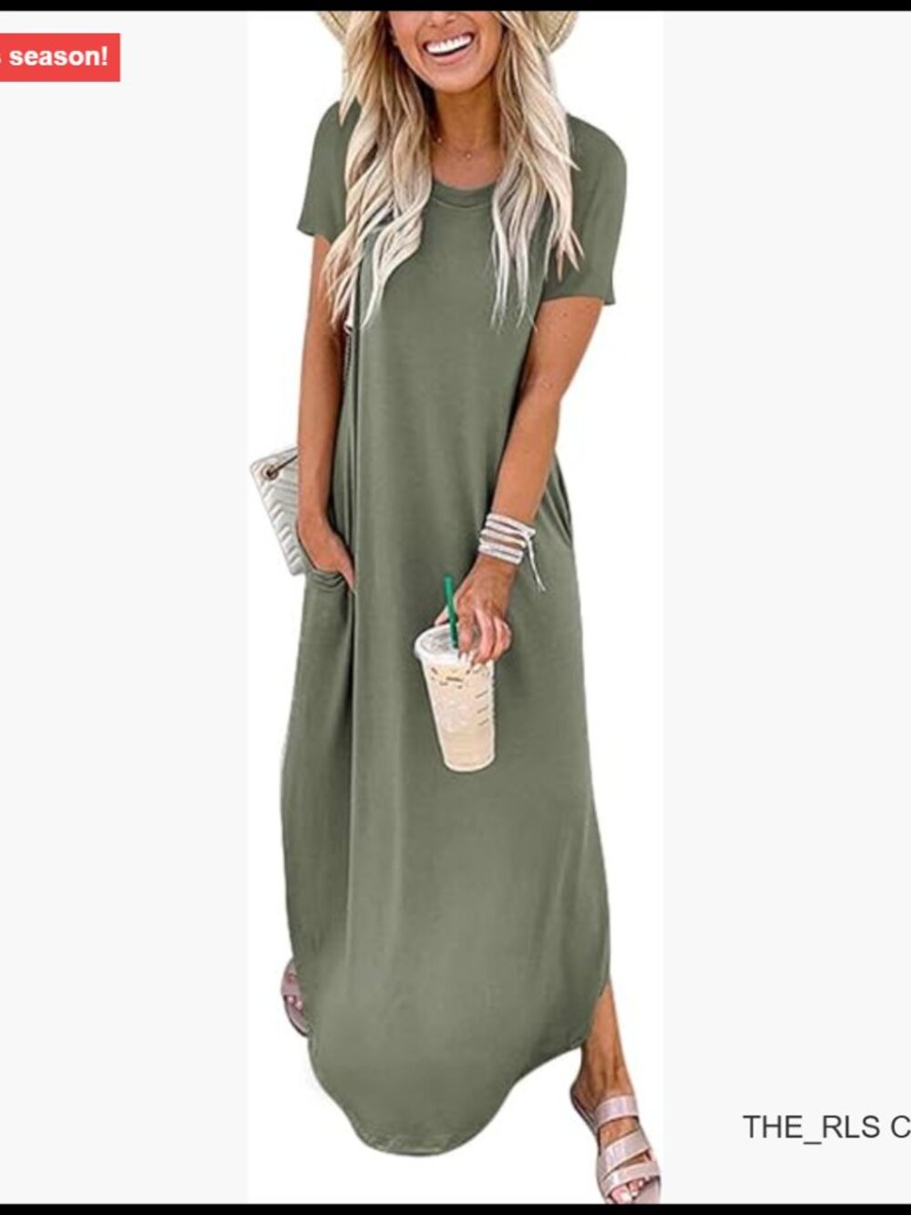 Summer Maxi Dress Short Sleeve Casual Loose Split Beach Sundress
